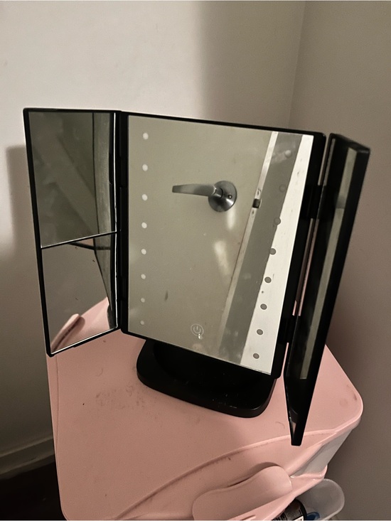 Other - LED Lighted Black Tri-Fold Makeup Mirror